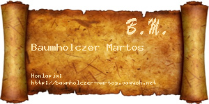 Baumholczer Martos névjegykártya